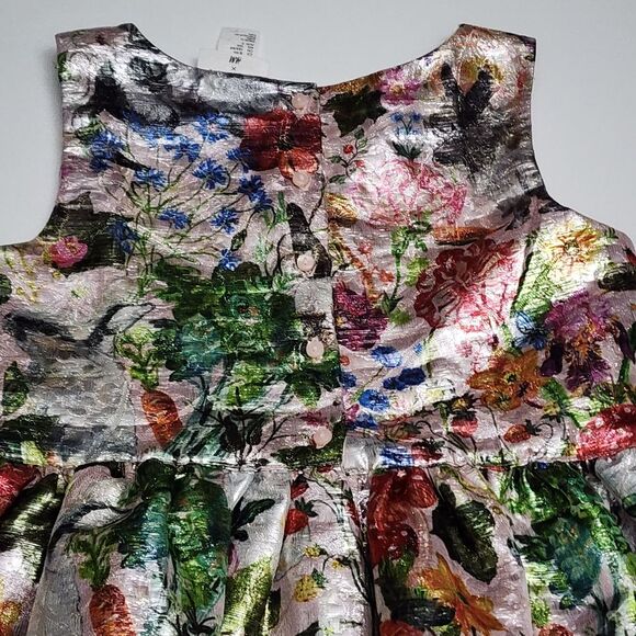 H&M Girls Nathalie Lété Jacquard Weave Metallic Shimmer Elegant Dress Size 8 - Picture 12 of 15